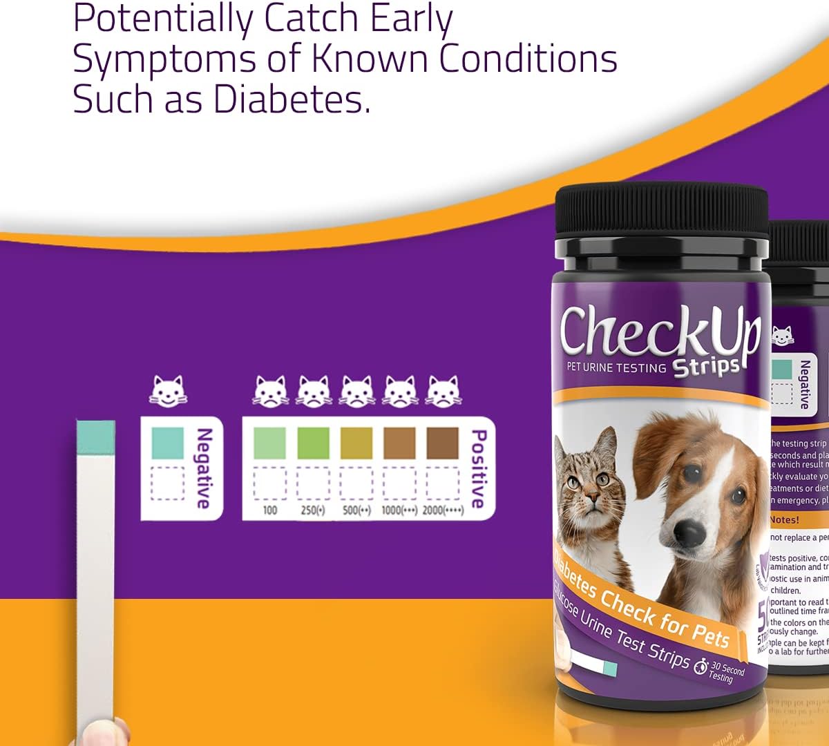  CheckUp Glucose Urine Testing Strips for Cats and Dogs - De