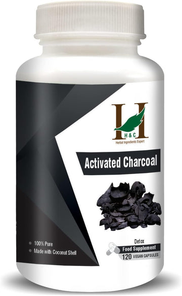 H&C HERBAL INGREDIENTS EXPERT H&C Activated Charcoal Capsules - 350mg,2.47 Ounces