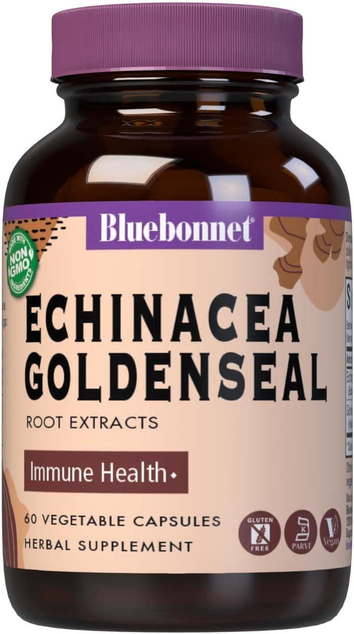 BlueBonnet Echinacea Goldenseal Root Extract Supplement, 60 Count