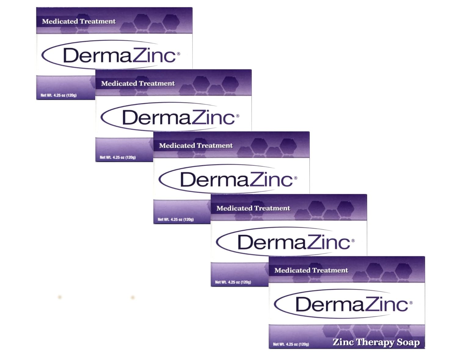 Dermalogix DermaZinc Zinc Therapy Soap Medicated Treatment - 5 Bars NEW LARGER SIZE
