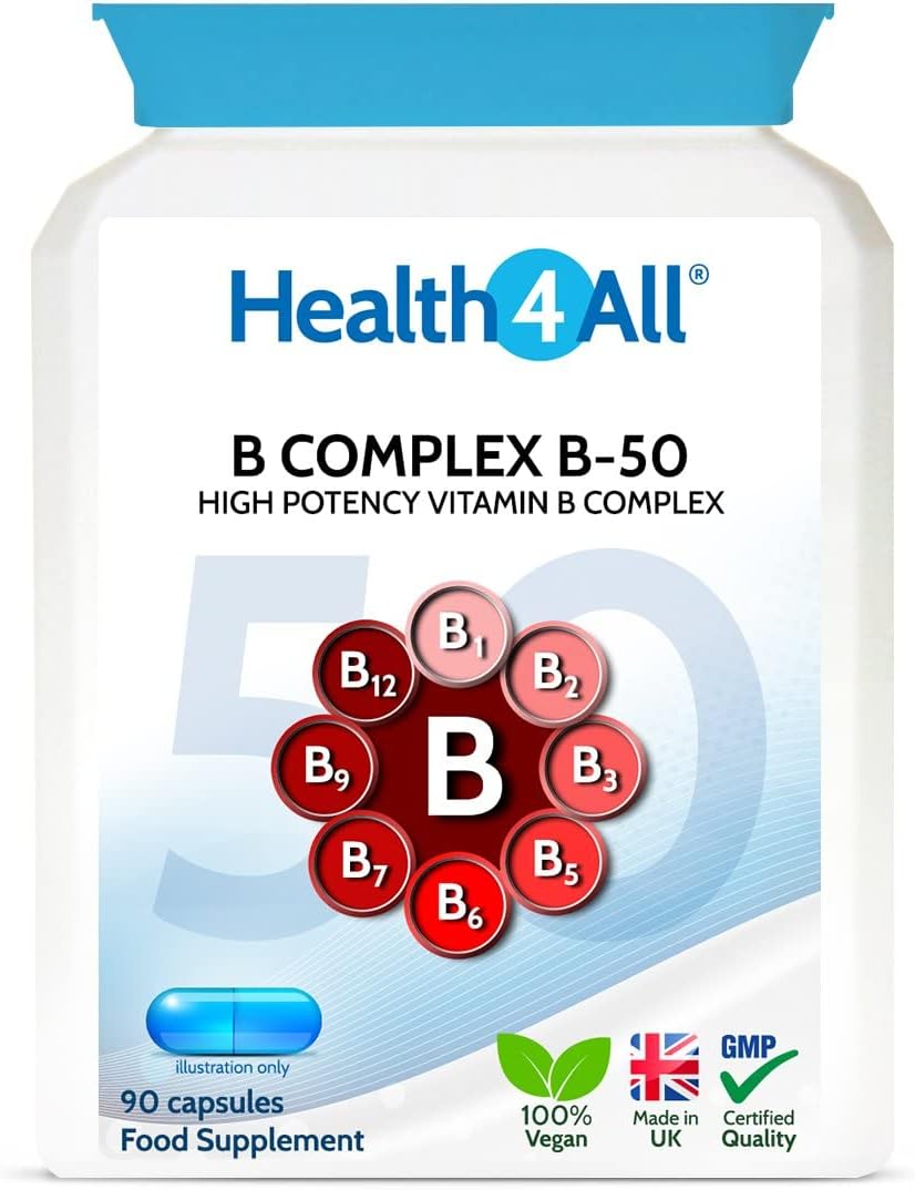 Vitamin B Complex B-50 90 Capsules (V) (not Tablets) High Potency Vega20 Grams