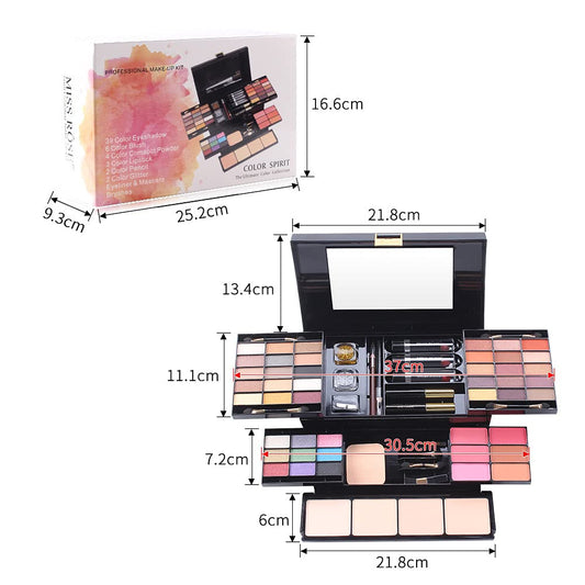 All-in-One Makeup Gift Set, Multi-Purpose Makeup Gift Kit 49 Colors Combination Palette Full Makeup Essential Starter Kit, Included Eyeshadow, Lip Gloss, Blusher, Eyeliner, Mascara