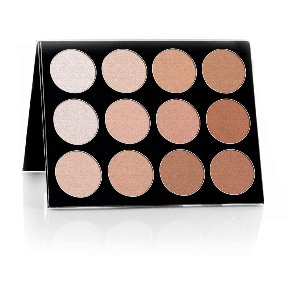 Mehron Makeup Foundation Celebre Pro-HD Pressed Powder, Contour & Highlight Palette 12 Shades