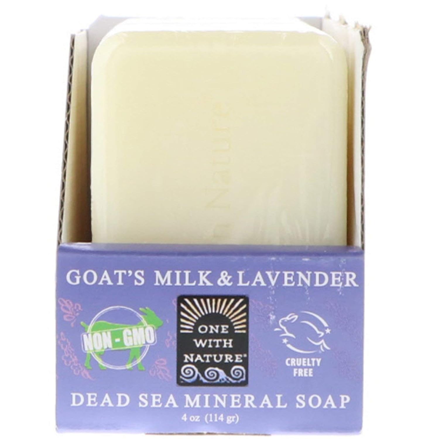 One with Nature Dead Sea Mineral Soap, Goat's Milk & Lavender, 6 Bars, 4  (114 g) Each