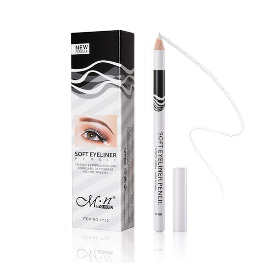 MEICOLY 12 Packs White Eyeliner Pencil Smooth Waterproof Long Lasting Highlight Silkworm Eye Liner Pen Brighten Eyebrow Makeup