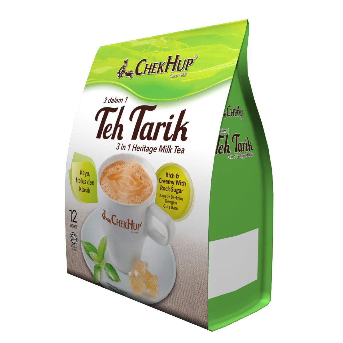 Chek Hup Teh Tarik 3 In 1 Instant Milk Tea Beverage/Fragrant Black Tea With Premium Rock Sugar/Smooth, Rich With Velvety Aftertaste