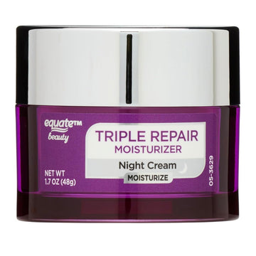 Equate Beauty Triple Repair Moisturizer Night Cream, All Skin Types, 1.7