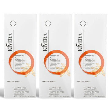Jojoba Oil + Vitamin E Hair Serum - Hair Growth Serum for Thicker Hair - Hair Serum for Frizzy and Damaged Hair - Hair Smoothing Serum for Men & Women, 3 Pack