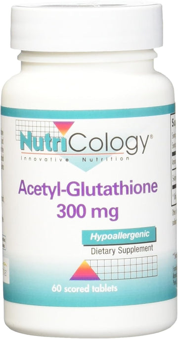 Nutricology Acetyl-Glutathione Supplement, 300 mg, 60 Count