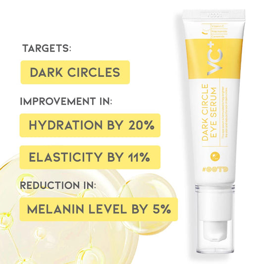 OOTD Vegan Facial Eye Serum with Vitamin C, Niacinamide, Ceramide [30 g] Advanced Korean Dark Circle Under Eye Treatment for Men & Women, Sensitive Kbeauty EVE Vegan Certified Face + Skin Care