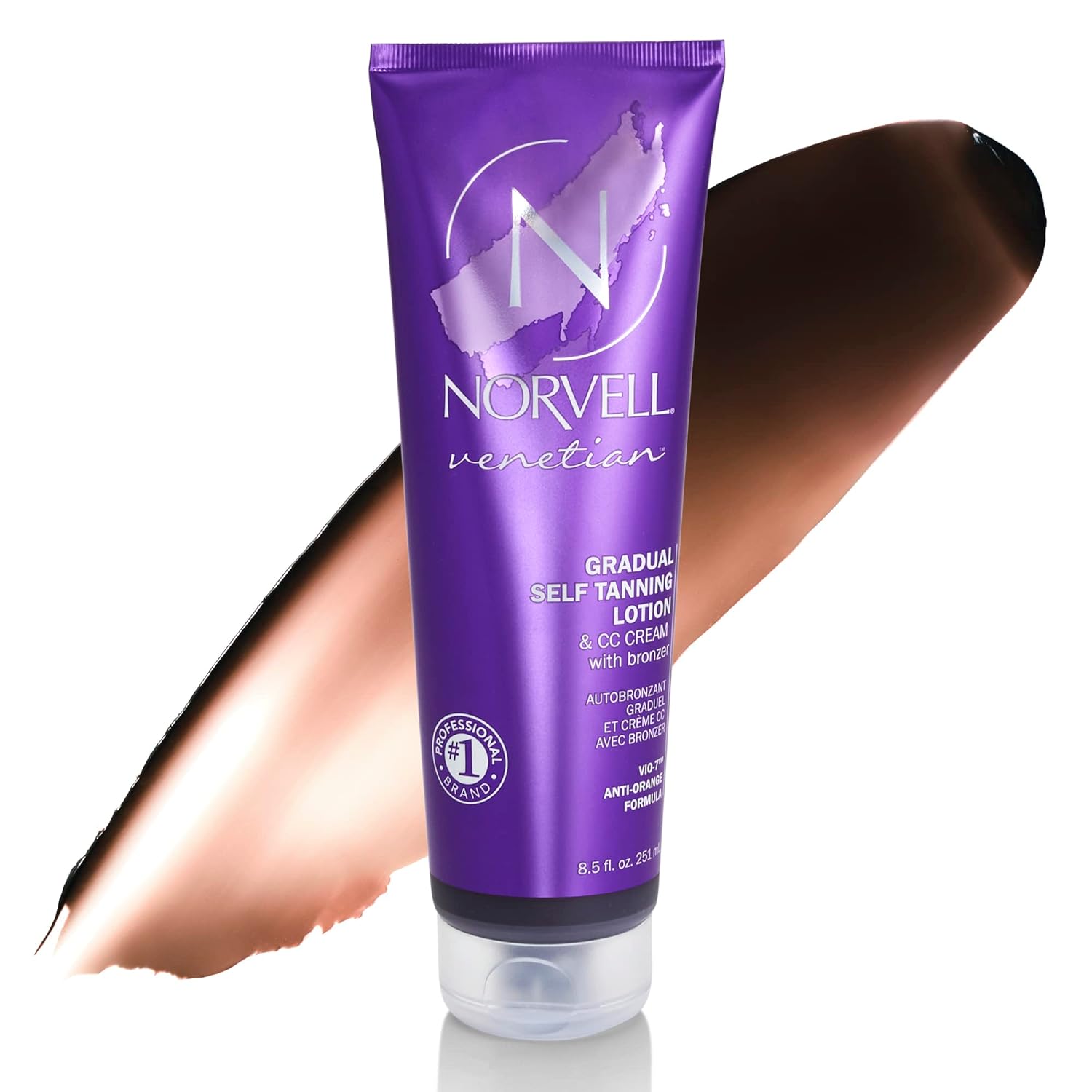 Norvell Venetian Sunless Self Tanner Gradual Color Extender Moisturizing Lotion, 8.5 . - Self Tanning Cream with Violet and Brown Tone, Instant Bronzers Fake Tan