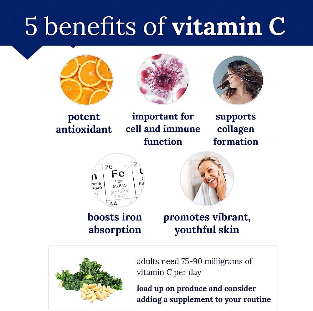 The Vitamin Shoppe Vitamin C 1,000MG, Easy to Swallow, Antioxidant Tha