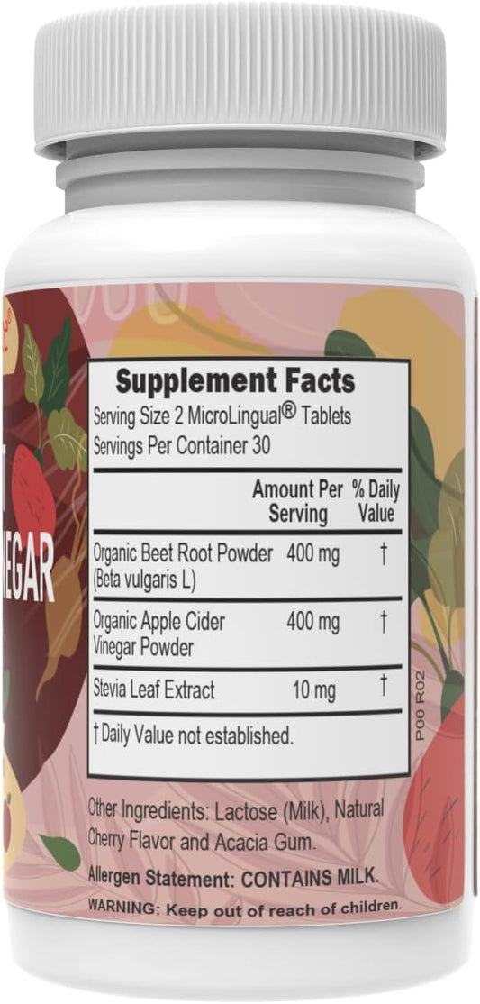 Superior Source Beet Root + Apple Cider Vinegar Clean Melts, 60 Instant Dissolving & Great Tasting Tablets, Nitric Oxide