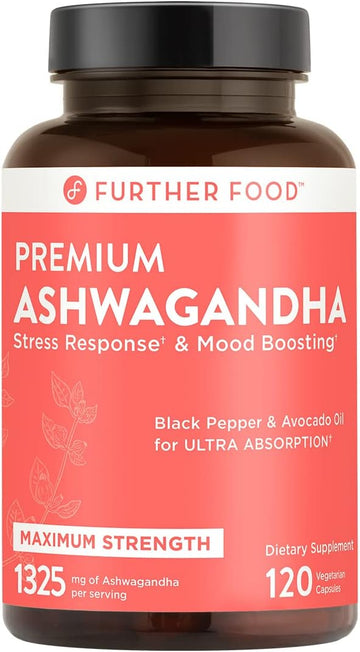Organic Ashwagandha 1325mg. Pure Ashwagandha Root with Black Pepper & 0.63 Ounces