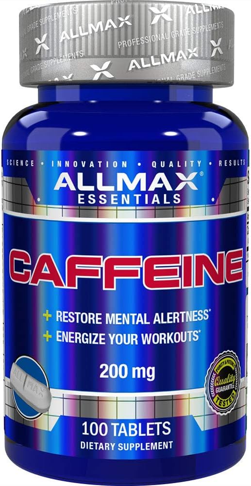 ALLMAX CAFFEINE - 100 Tablets - Increases Mental Alertness, Focus & En