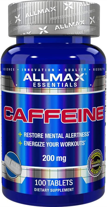 ALLMAX CAFFEINE - 100 Tablets - Increases Mental Alertness, Focus & En