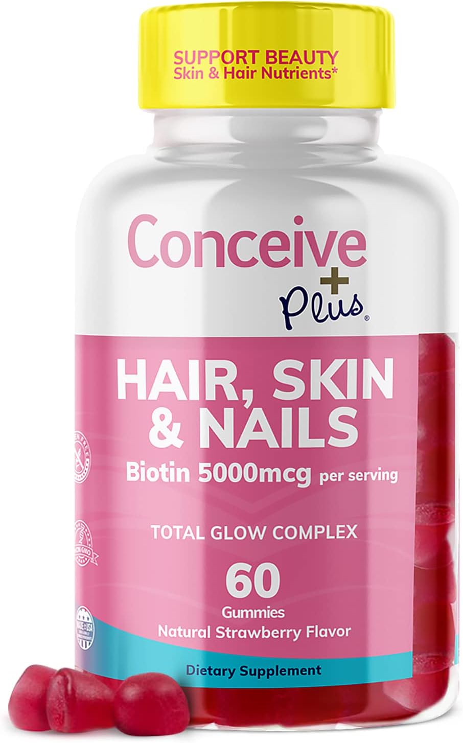 CONCEIVE PLUS Hair Skin & Nails Gummies - Extra-Strength Bi