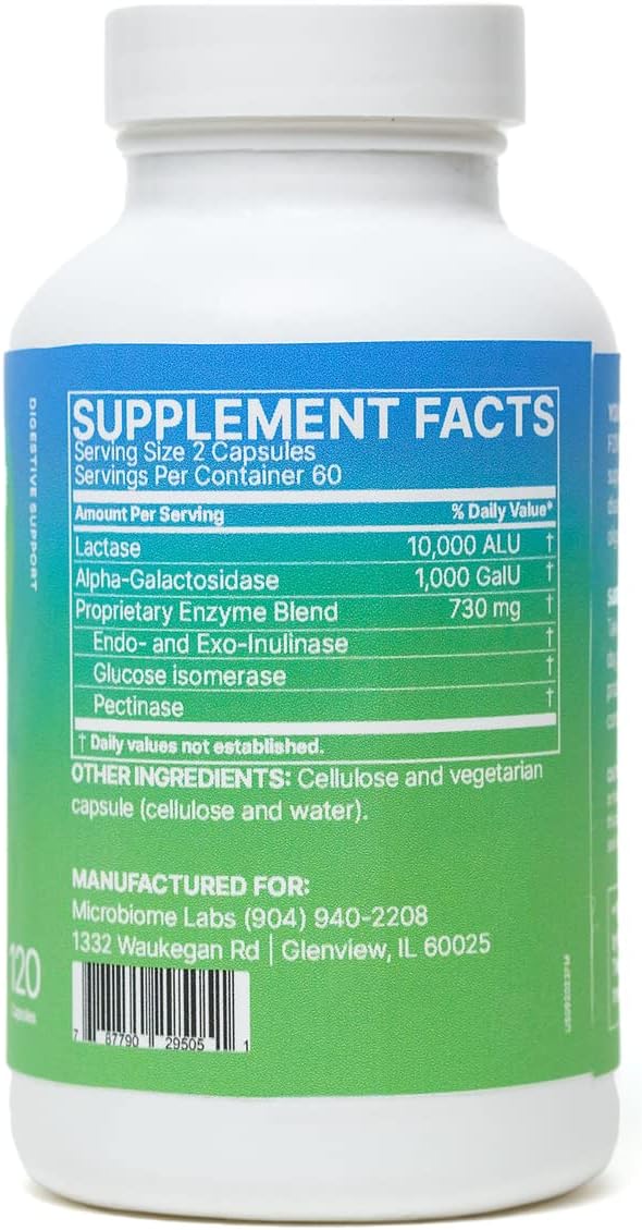 Microbiome Labs FODMATE Digestive Enzymes - Enzymes for Digestion, Occ