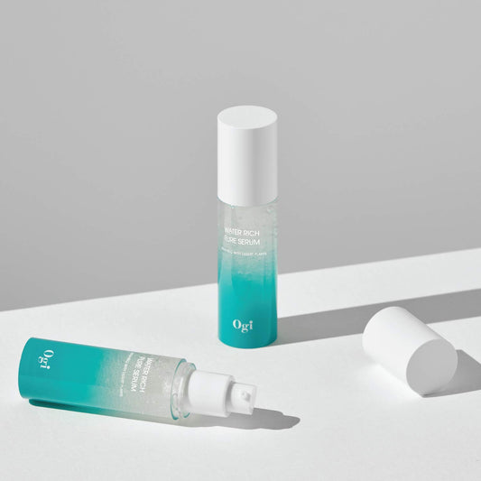 [Ogi] Water Rich Pure Serum, Moisturizer for Sensitive Skin with Organic Jojoba Oil & Collagen, Dye-Free, Fragrance Free (30, 1 ..)