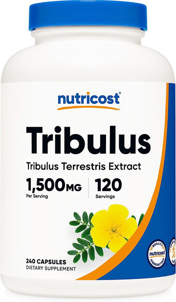 Nutricost Tribulus Terrestris Extract 1500mg, 240 Capsules - 45% Saponins, 120 Servings, Non-GMO, Gluten Free