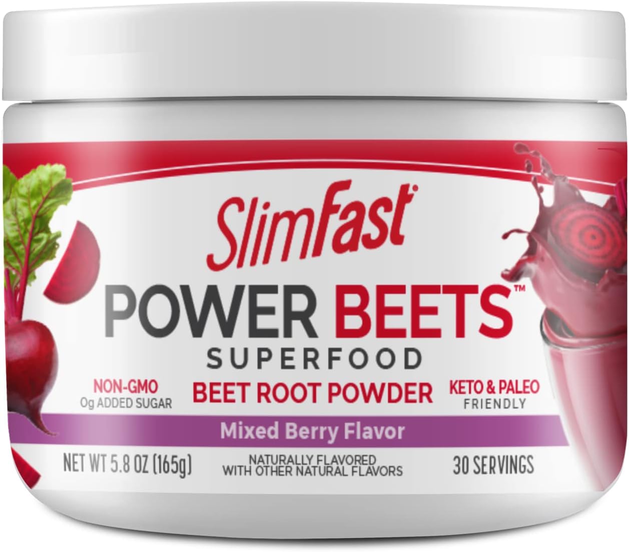 SlimFast Beet Root Powder, Beets Powder Superfood, Fermented Vegetable5.82 Ounces