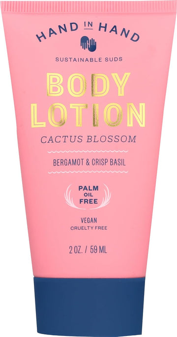 HAND IN HAND Bergamot & Crisp Basil Cactus Blossom Mini Body Lotion, 2 FZ