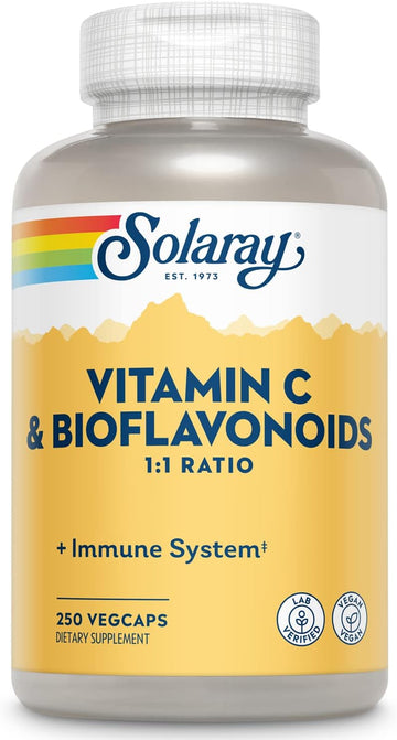 SOLARAY C w/Bioavonoids, Veg Cap (Btl-Plastic) 500mg 100ct (250 CT, 125 Serv.)