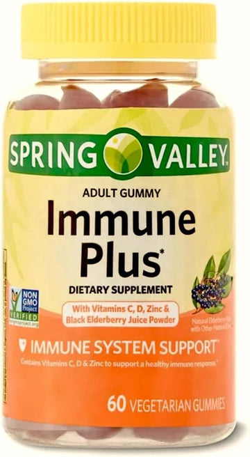 Spring Valley Immune Plus Vegetarian Gummies, 60Ct + Your Vitamin Guid