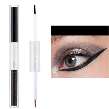 ONarisae liquid eyeliner waterproof eyeliner Pigmented smudge proof eye liner dual style liquid liner with glitter Black