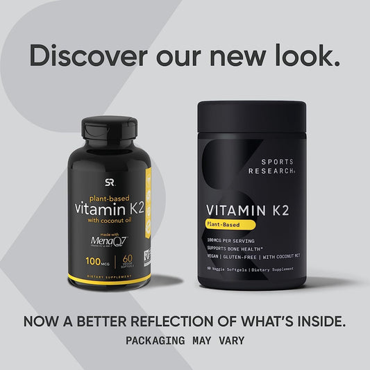 Sports Research Vitamin K2 As Mk-7 100Mcg With Coconut Mct Oil (2 Month Supply) Vegan Certified, Non-Gmo Verified, Gluten & Soy Free - Citrus Aroma