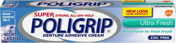 Super Poligrip Denture Adhesive Cream: 2 Packs of 2.4