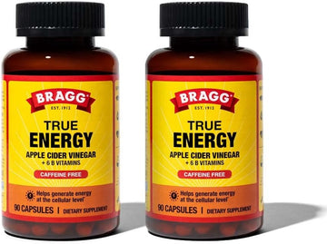 Bragg Apple Cider Vinegar True Energy Capsules ? 6 B Vitamins ? Caffeine Free - 750mg of Acetic Acid ? Weight Management