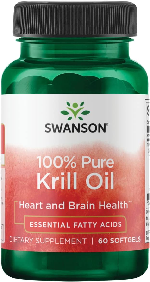Swanson 100% Pure Krill Oil 500 Milligrams 60 Sgels