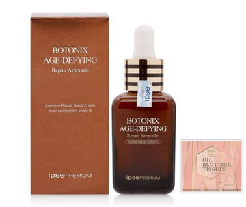 HERBLANDIA BOTONIX Age Defying Ampoule 24K Gold and 8 Peptides Lifting and Firming Skin Regenerating Collagen 60  Bundle with 1 Pack Oil Absorbing Blotting Paper