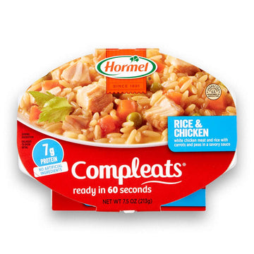 HORMEL COMPLEATS Rice & Chicken Microwave Tray, 7.5 Ounces (Pack of 7)7.5 Ounces