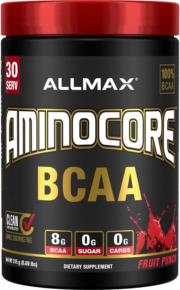 ALLMAX AMINOCORE BCAA, Fruit Punch - 315 g Powder - 8.18 Grams of BCAA