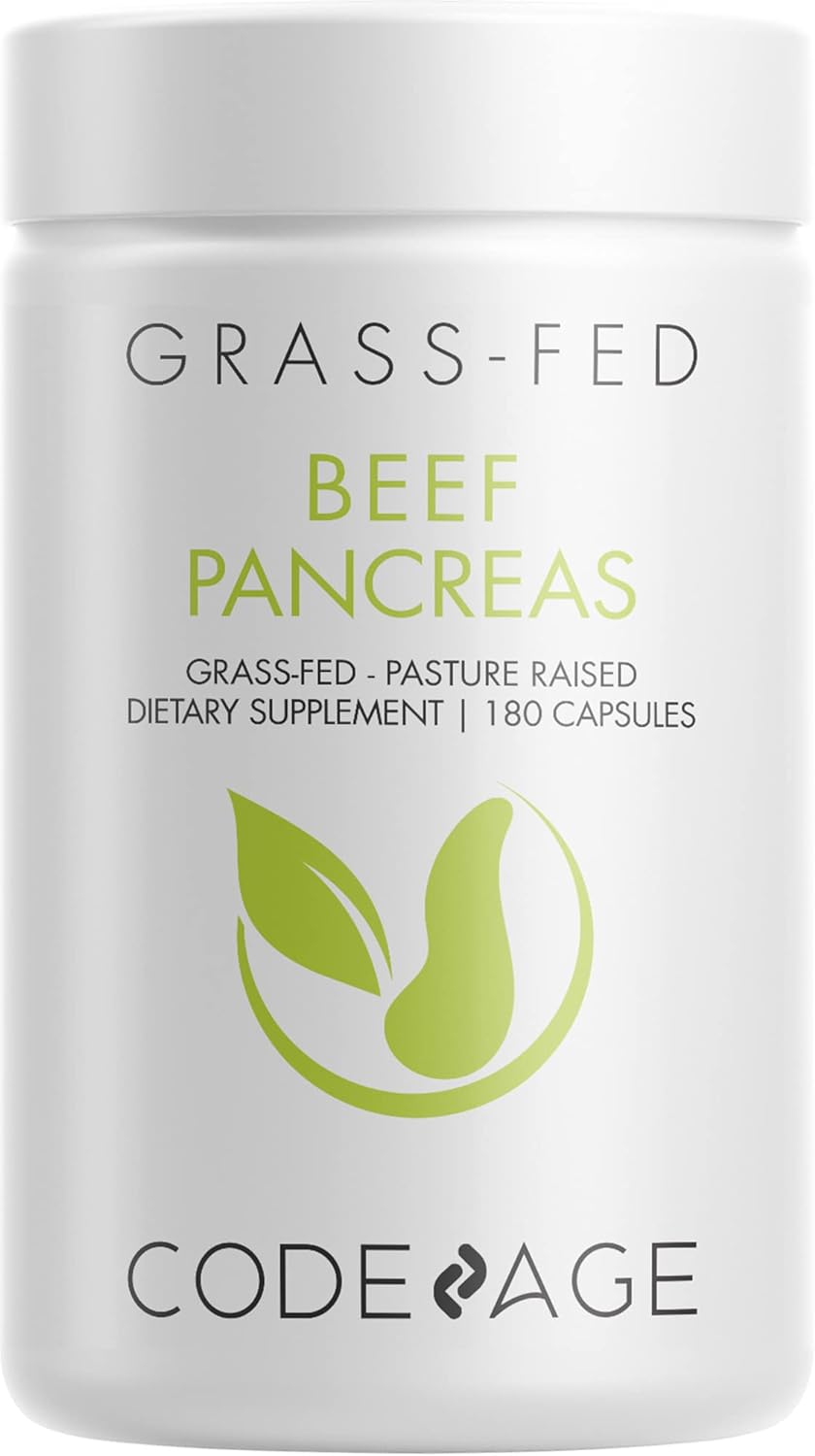Codeage Grass Fed Beef Pancreas Supplement Glandulars - Freeze Dried, 5.51 Ounces