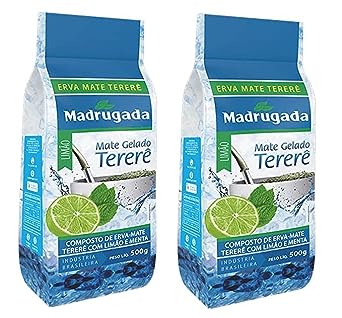 MADRUGADA Erva Mate Gelado Terere Sabor Limao e Menta 500 gr./ Yerba Mate with Lemon and and Mint