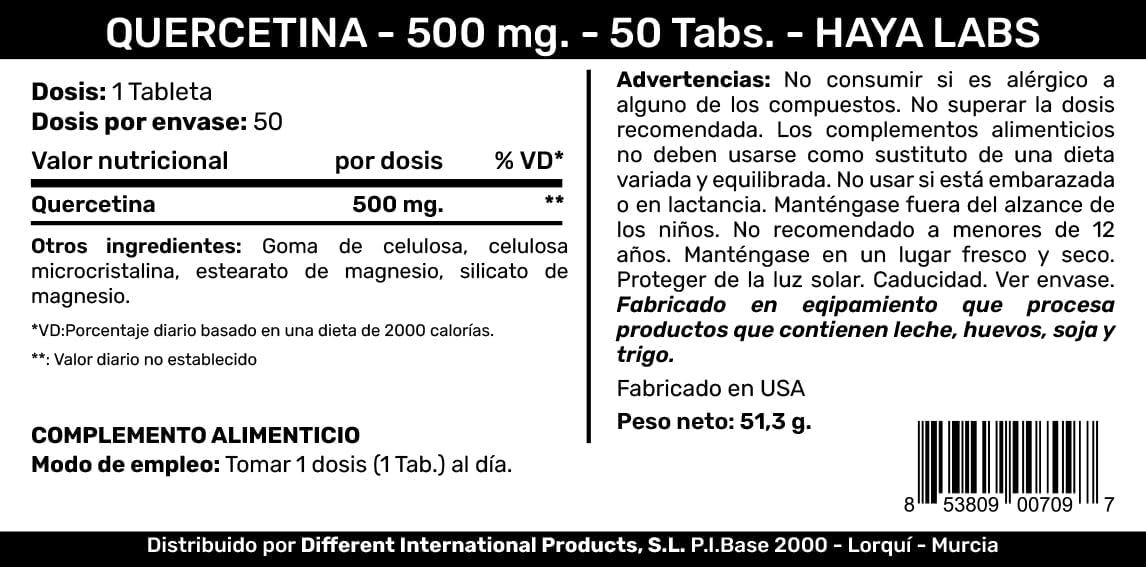 Quercetin 500 mg x 50 Tablets Double Strength Antioxidant Supplement I