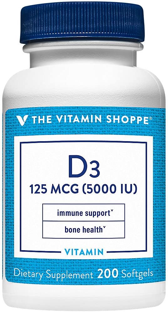 The Vitamin Shoppe Vitamin D3 5000Iu Softgel, Supports Bone & Immune H