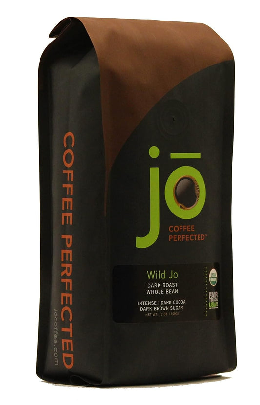 JO COFFEE: Regular & Decaf 2 Pack, Wild Jo Dark French Roast, No Fun Jo Decaf Swiss Water Process, Medium Dark Roast each, USDA Certified, Gourmet Coffee, Gluten-Free