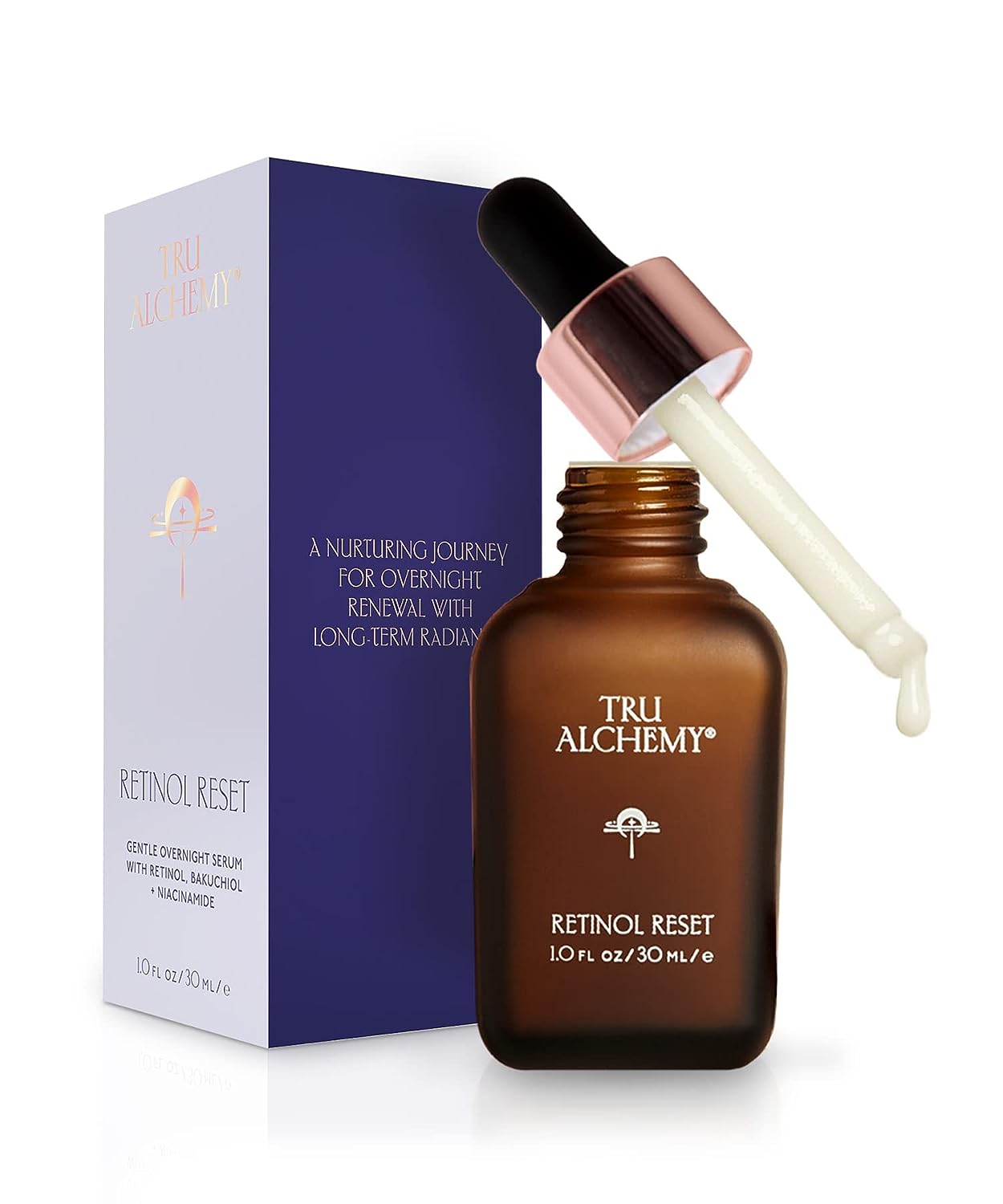 Tru Alchemy Retinol Reset Revitalizing Retinol Serum for face - Wrinkle Appearance Serum & Retinol Cream for Face w/Bakuchiol, Niacinamide for Overnight Renewal w/Long-Term Radiance - 1
