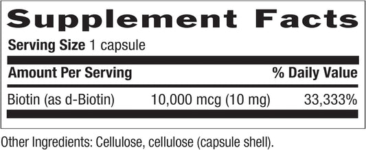 Country Life Biotin High Potency, 10Mg, 120 Count, Certified Gluten Fr