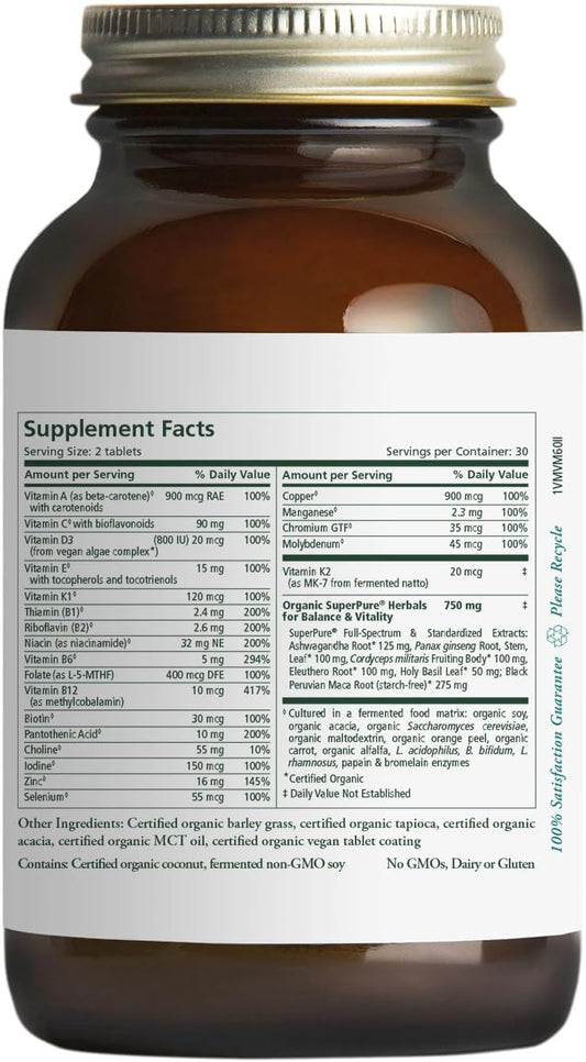 Pure Synergy Vitaminvitality | 60 Tablets | 2 Per Day Multivitamin F