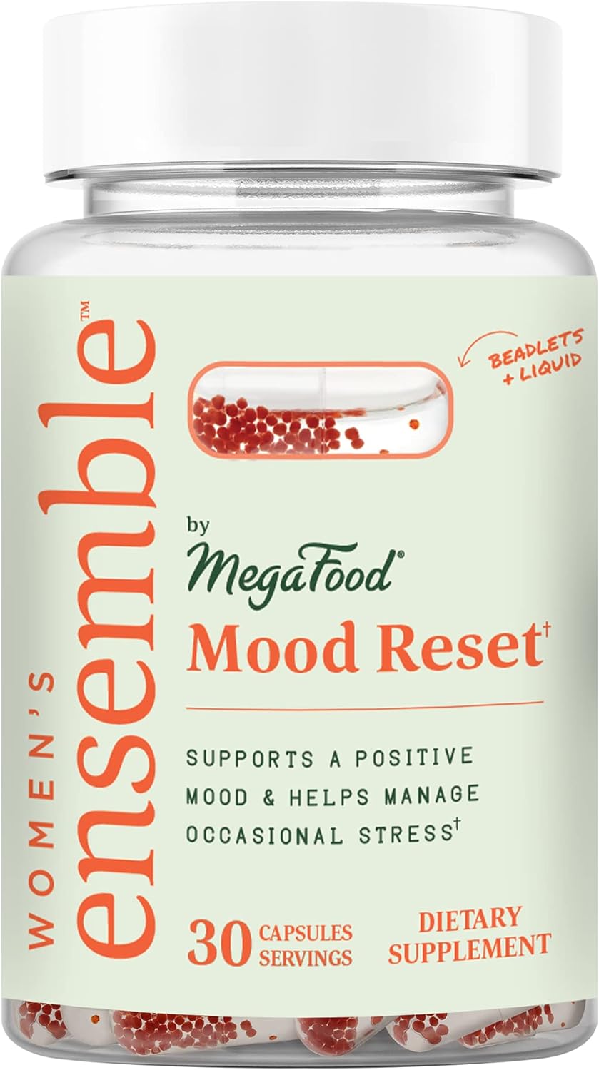MegaFood Reset - Supplement for Women - Clinically Shown - Helps Manage Occasional Stress & Irritability and Supports a Positive Mindset - with Affron Saffron & Lavender Oil - 30 Capsules