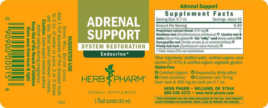 Herb Pharm Adrenal Support Liquid Herbal Formula with Eleuthero and Li0.32 Ounces
