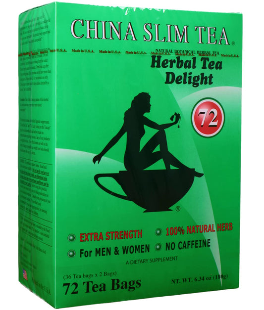 China Slim Tea Dieter's Delight + Gaudum Monk Fruit Extract Sweetener Liquid (72 Tea Bags)