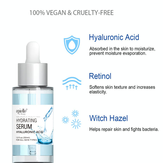 epielle Hydrating Hyaluronic Acid Serum & Mist | Anti-Aging Serum | Refreshing Facial Mist Spray | For all skin types, 100% Vegan & Cruelty-Free| Summer Skincare, Spa Gifts, Gift set(Hyaluronic Acid Serum + Mist)