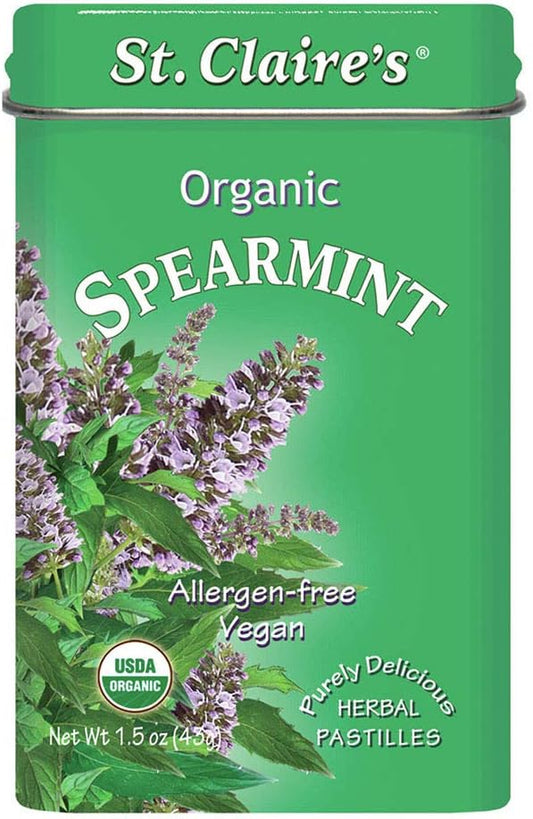  Organic Spearmint Mints St.Claires Organics 1.5 oz Tin : Gr