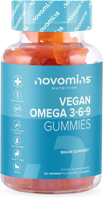 Vegan Omega 3 6 9 Gummies - 1 Month Supply ? Supports Heart, Brain & Eye Health - Vegan & Vegetarian - Chewable Omega 3